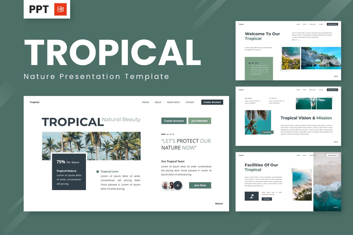 Template Powerpoint Tropis - Hasilkan Presentasi Menarik