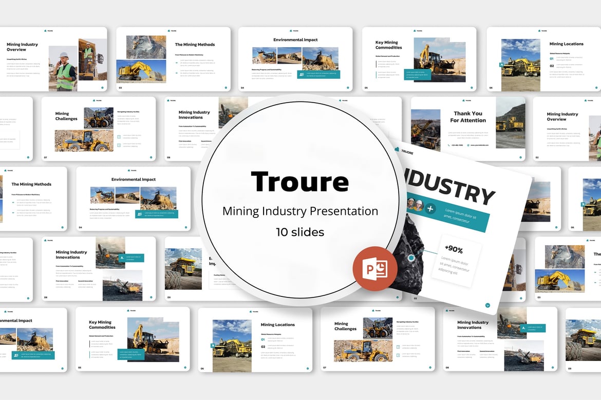 Template Powerpoint Industri Pertambangan yang Menarik