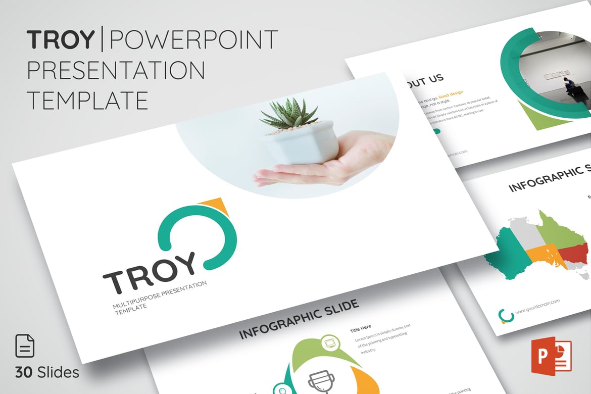 Template Presentasi PowerPoint Troy - Modern dan Serbaguna
