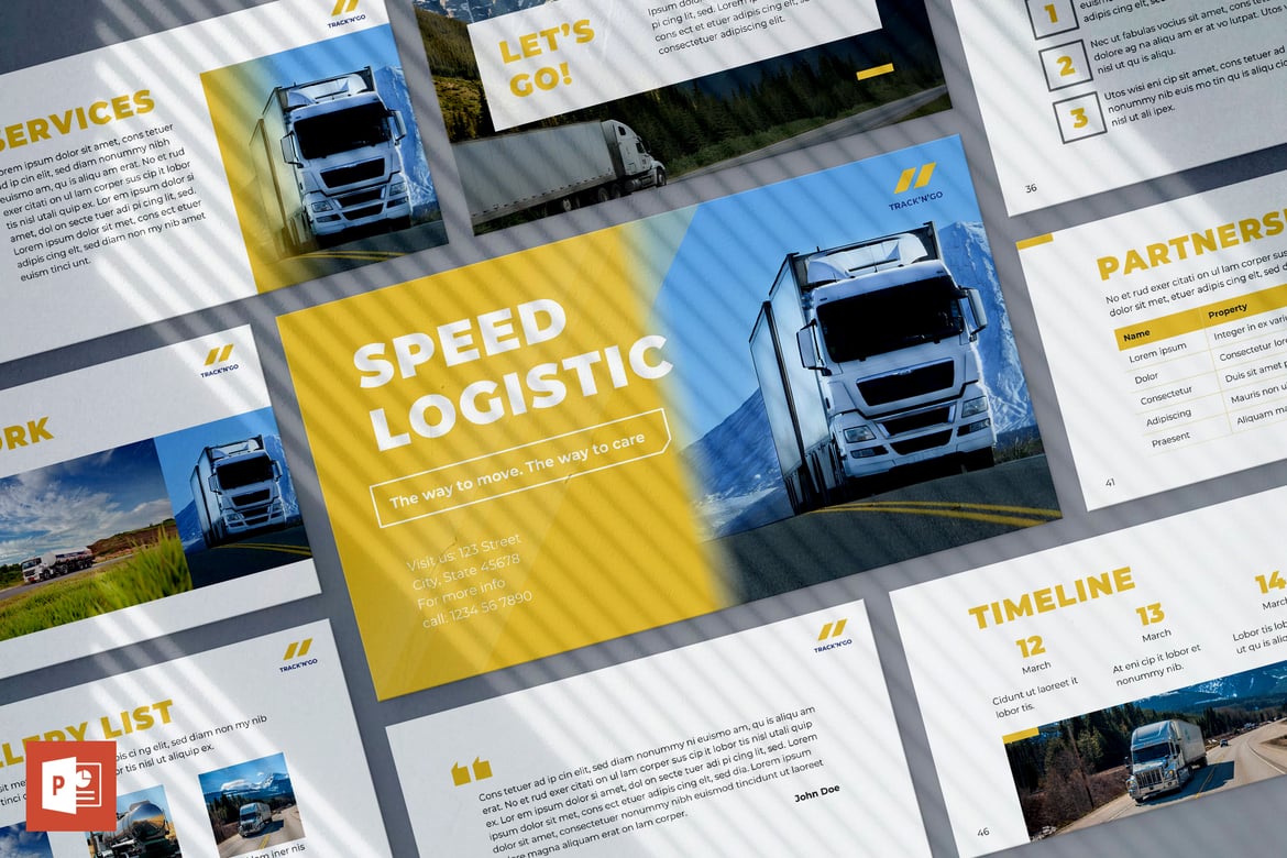 Template PowerPoint Logistik Truk yang Menarik dan Mudah Digunakan
