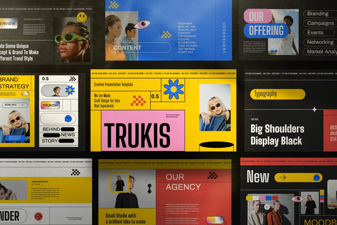 TRUCKISH - Template Presentasi Powerpoint Retro Minimalis yang Kreatif