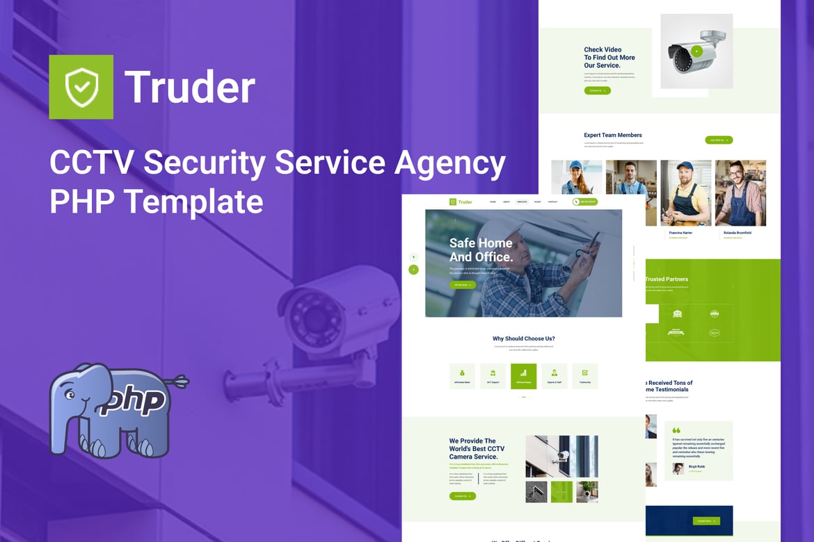 Truder - Template Website PHP untuk Layanan Keamanan CCTV Profesional