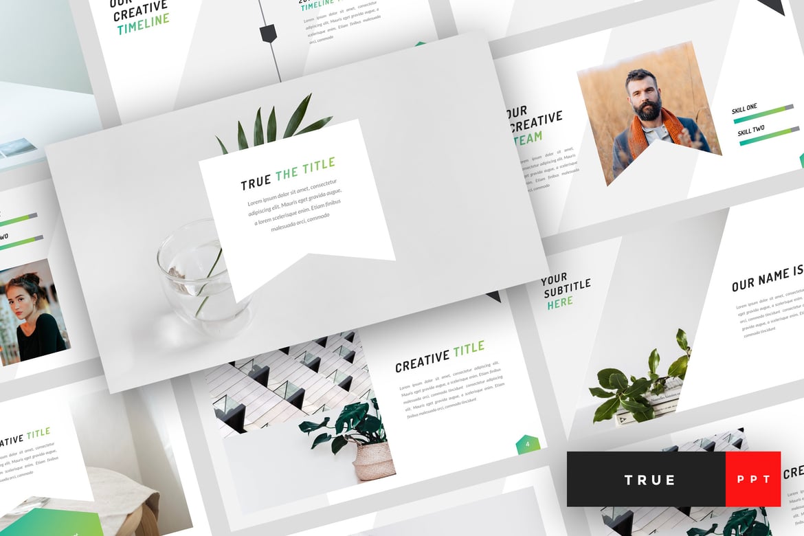 Template Presentasi PowerPoint True - Desain Minimalis dan Profesional