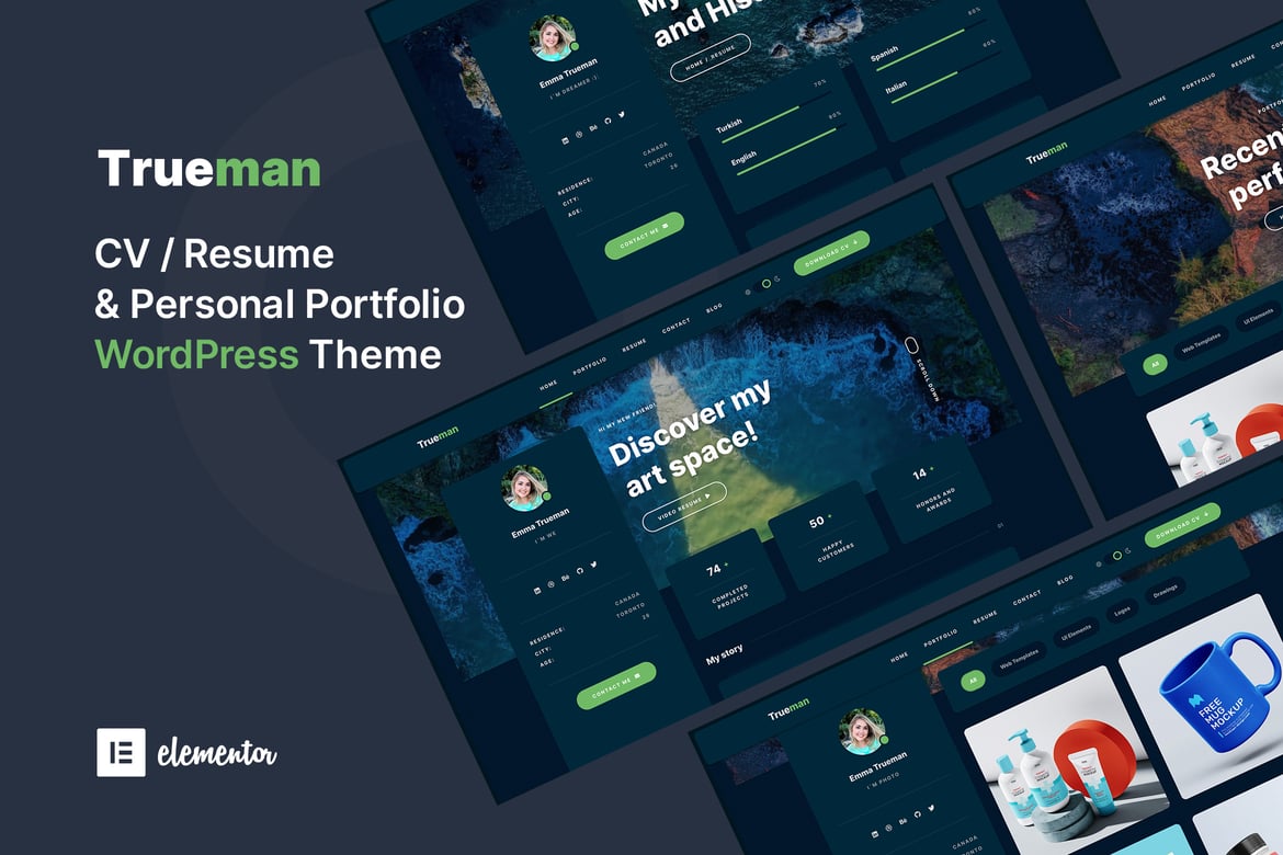 Trueman - Tema WordPress Portofolio Pribadi yang Menarik