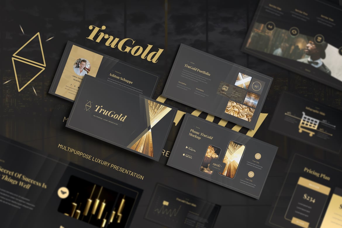 TruGold - Template Presentasi Bisnis Emas yang Mempesona