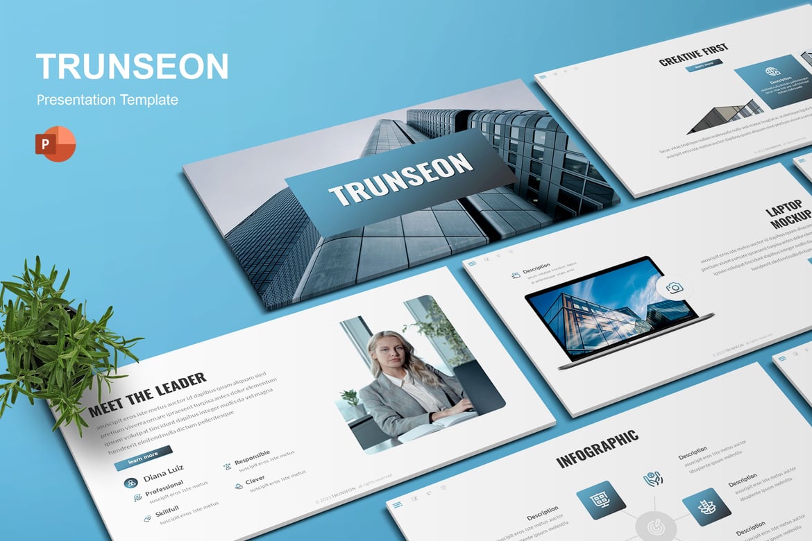 Template Presentasi PowerPoint Trunseon - Solusi Kreatif untuk Bisnis Anda
