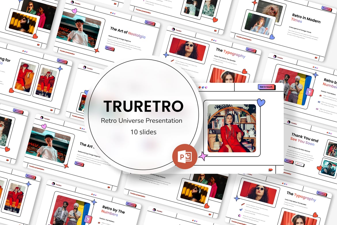 Truretro - Template PowerPoint Univers Retro yang Memukau