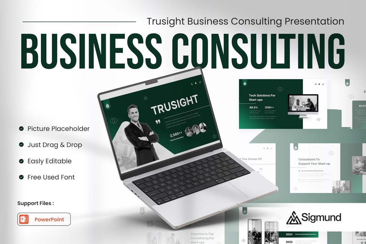 Template Presentasi Powerpoint Trusight untuk Konsultasi Bisnis