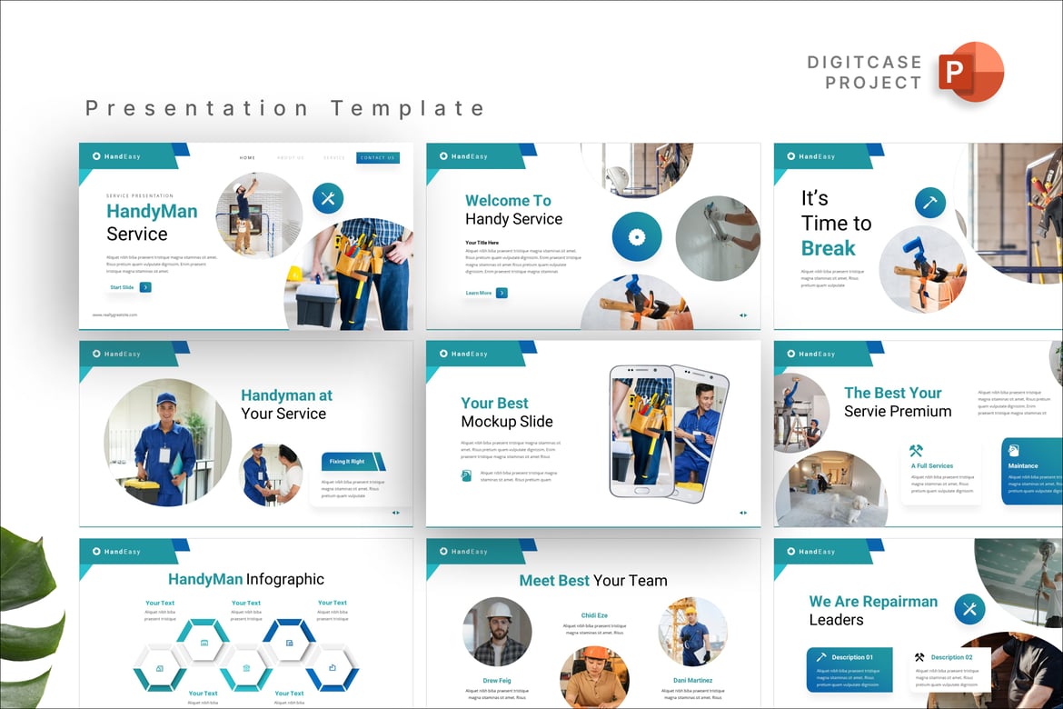 Template PowerPoint Handyman Terpercaya untuk Presentasi Menarik