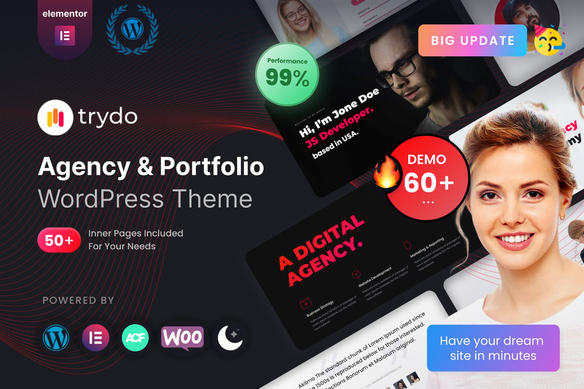 Trydo - Tema WordPress Kreatif untuk Agensi dan Portofolio
