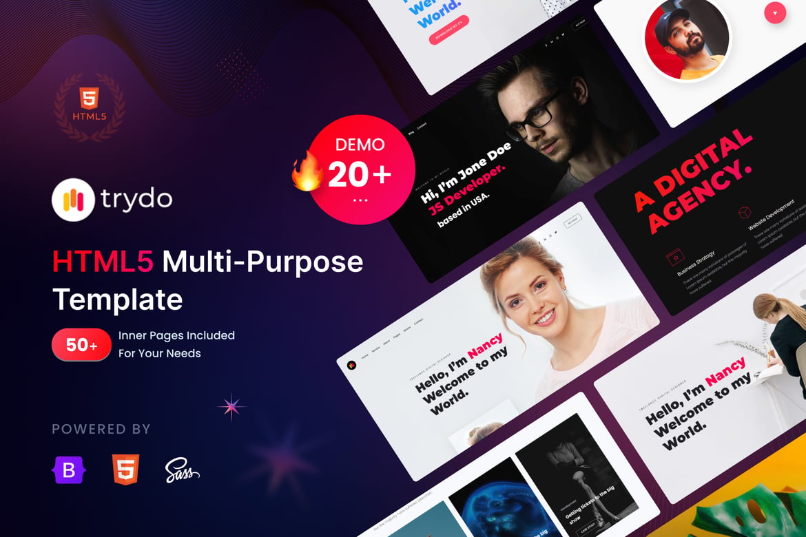 Trydo - Template Website Kreatif untuk Agensi dan Portofolio