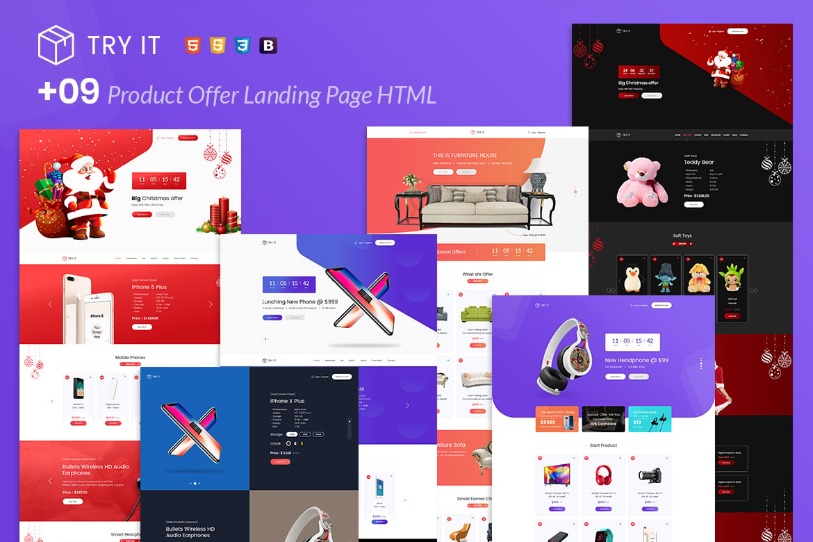 Tryit - Template Website Halaman Penawaran Produk yang Menarik