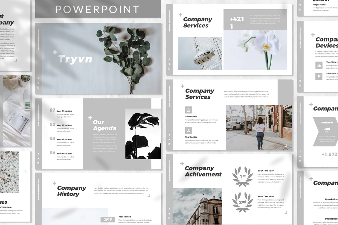 Template Powerpoint Bisnis Tryvn yang Menarik dan Profesional