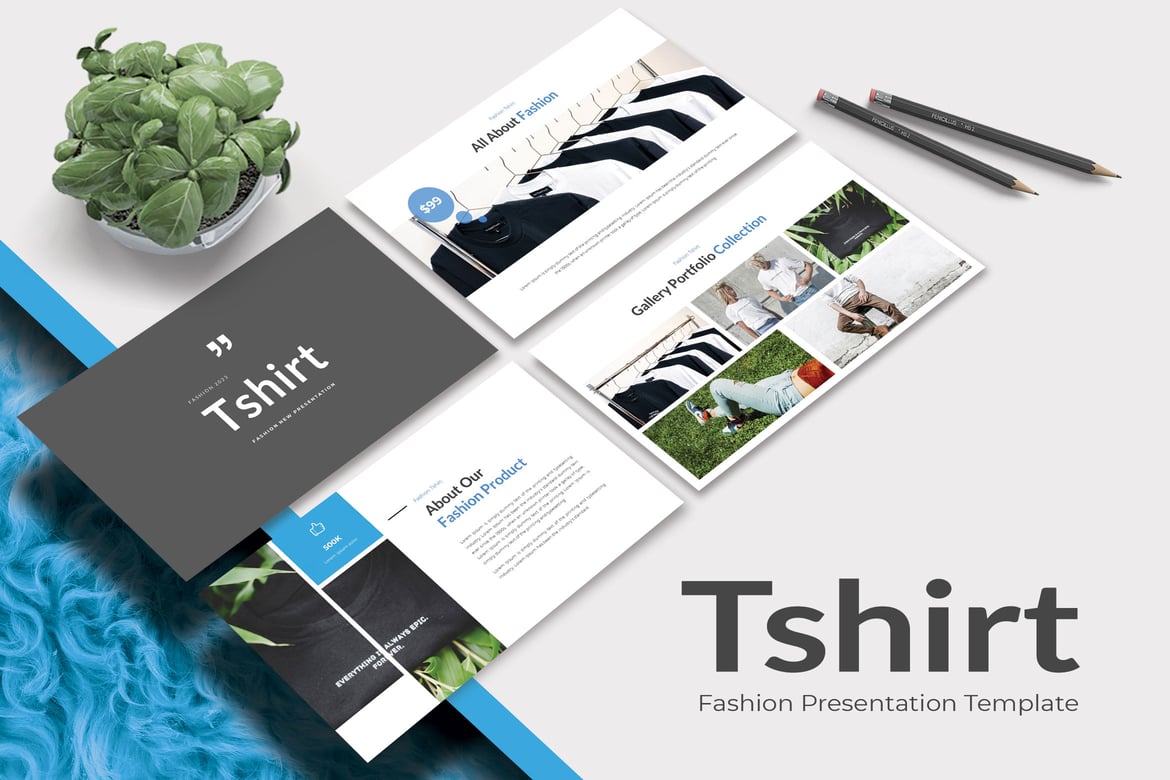 Template Presentasi PowerPoint T-Shirt Fashion yang Stylish