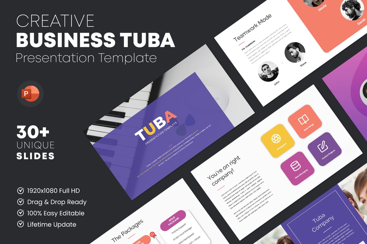 Template PowerPoint Tuba - Presentasi Kreatif untuk Brand Anda