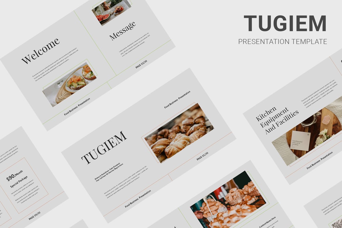 Tugiem - Template Powerpoint untuk Bisnis Makanan yang Menarik