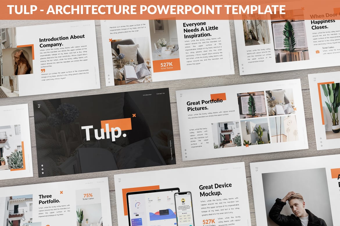 Template Powerpoint Arsitektur Tulp - Modern dan Minimalis