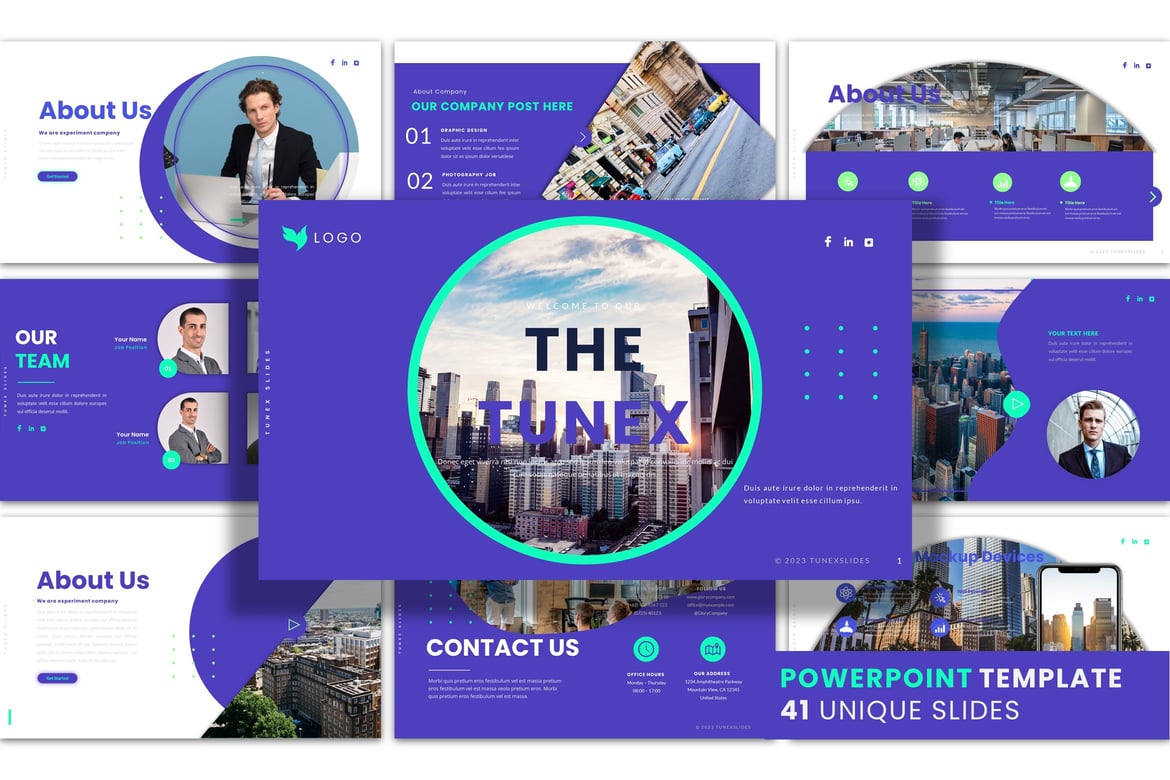 Template Presentasi PowerPoint Tunex - Modern dan Kreatif
