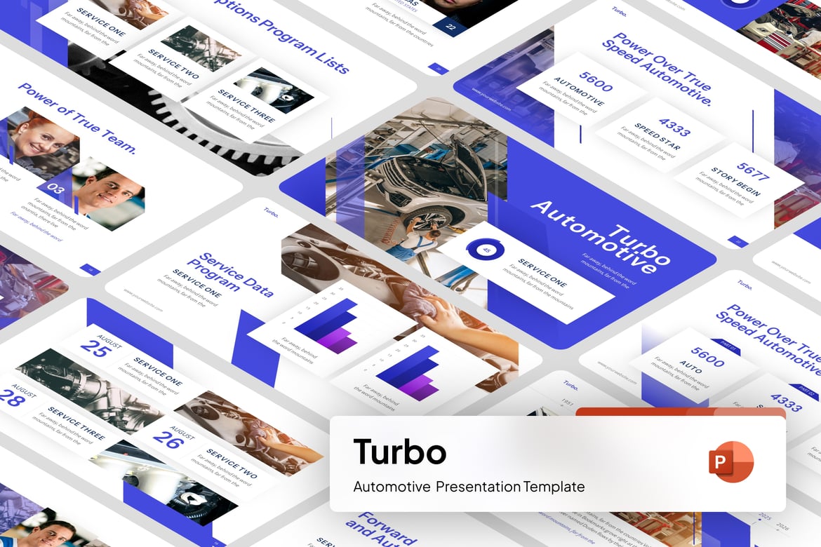 Template Presentasi Otomotif Turbo yang Dinamis