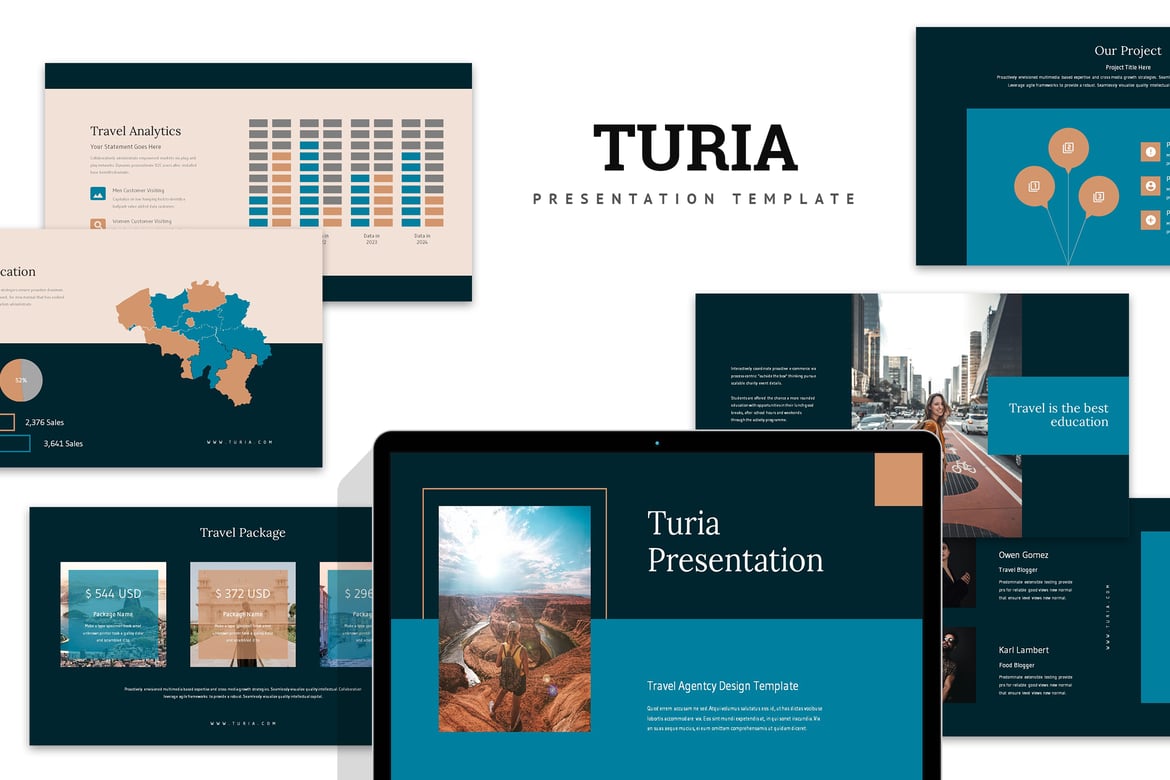 Turia: Template PowerPoint untuk Agen Perjalanan