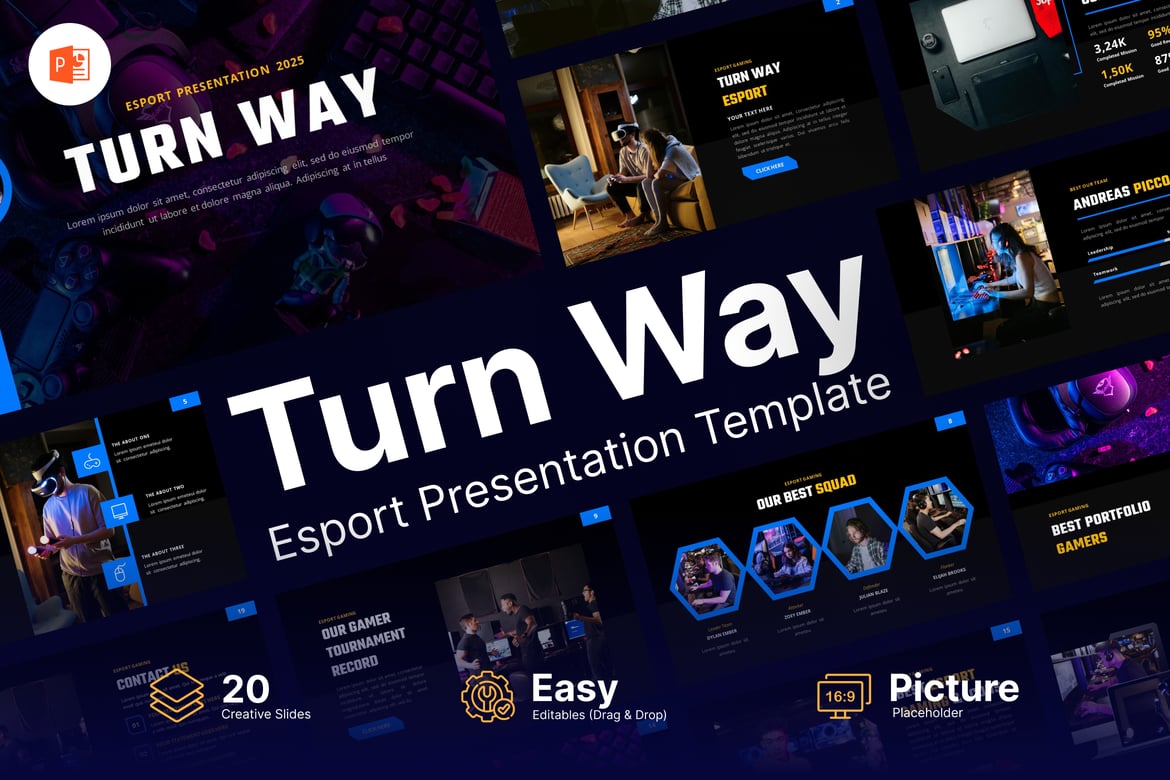 Turn Way – Template Presentasi Esport Gaming yang Menarik dan Profesional
