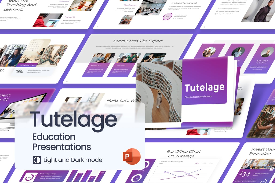 Template PowerPoint Edukasi Futuristik untuk Presentasi Menarik