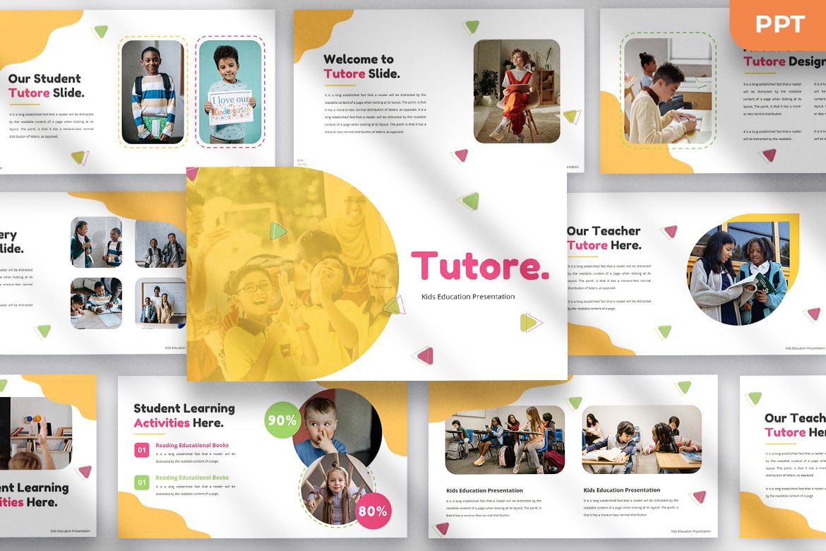 Template Presentasi PowerPoint Tutore untuk Anak