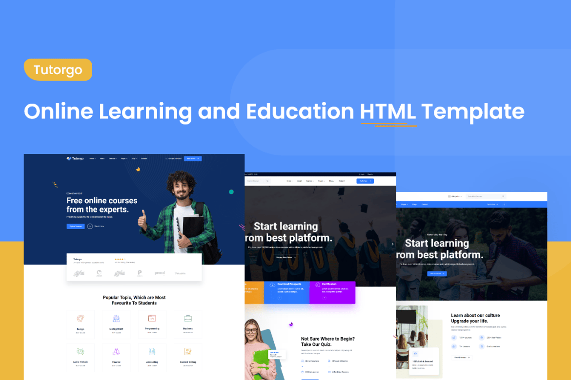 Tutorgo - Template Website Pendidikan Online yang Modern dan Responsif