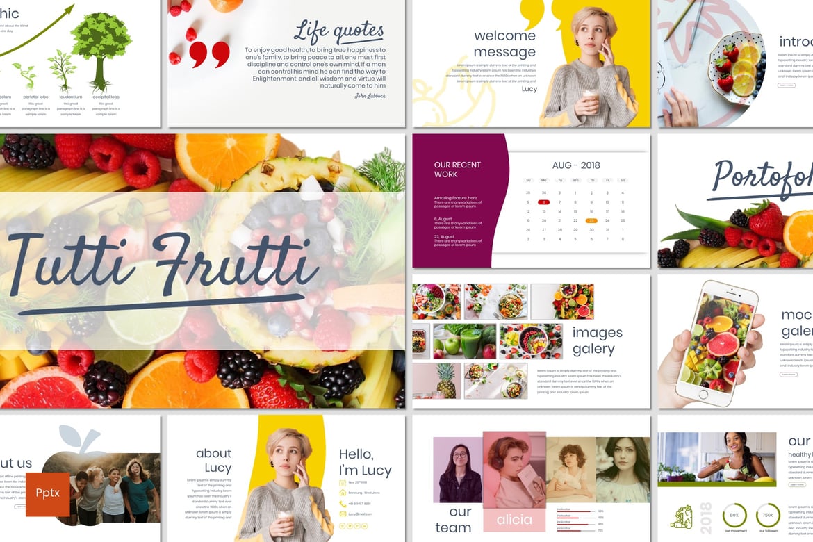 Tutti Frutti - Template Presentasi PowerPoint Kreatif dan Minimalis