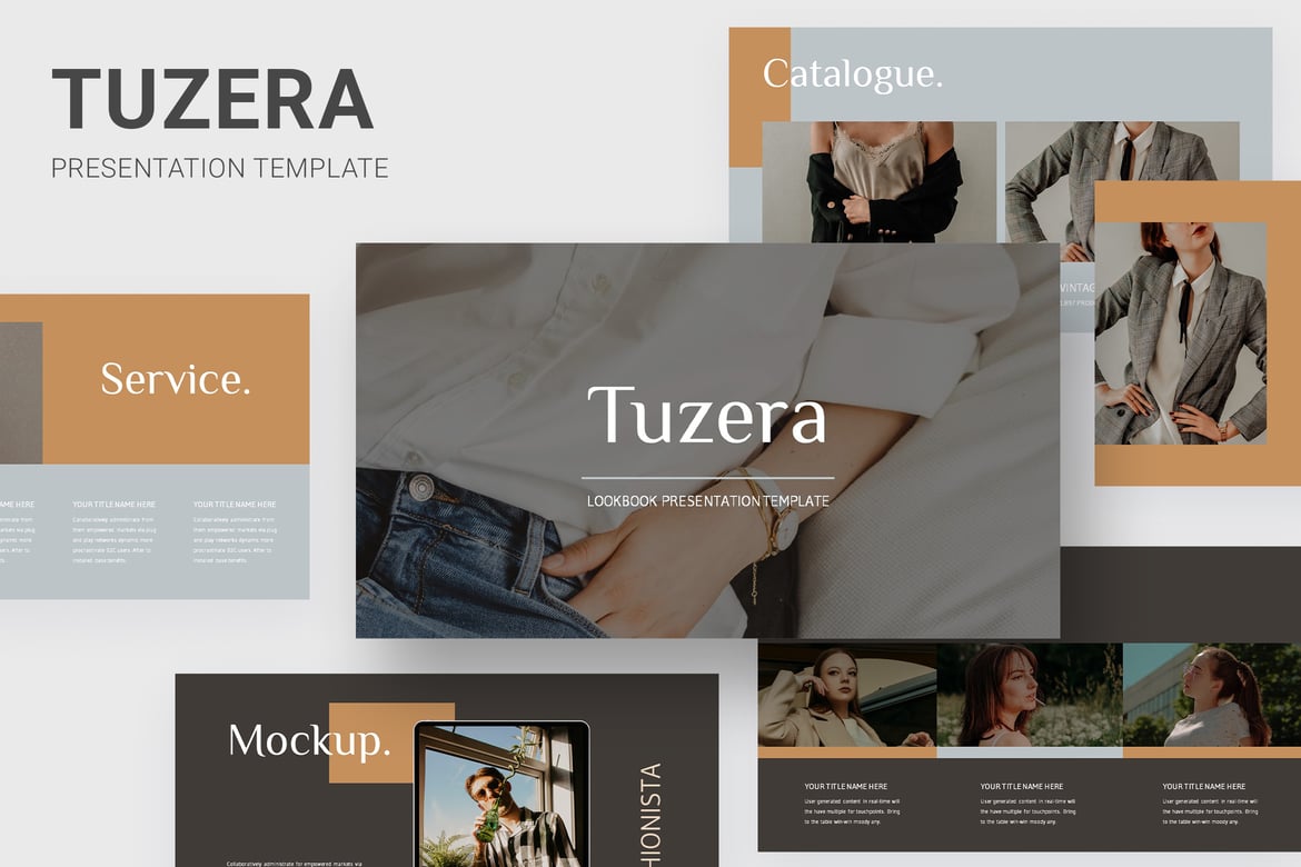 Tuzera - Template Powerpoint Majalah Fashion yang Menarik