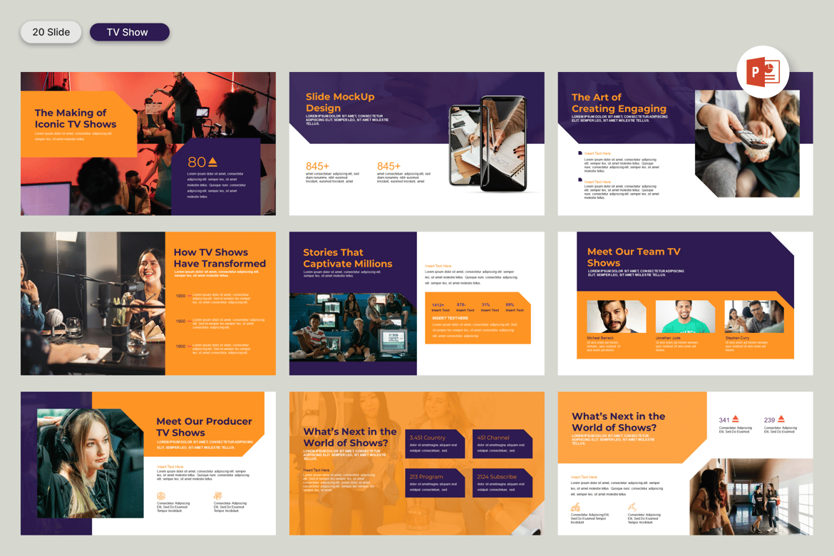 Template PowerPoint Acara Televisi yang Profesional dan Menarik
