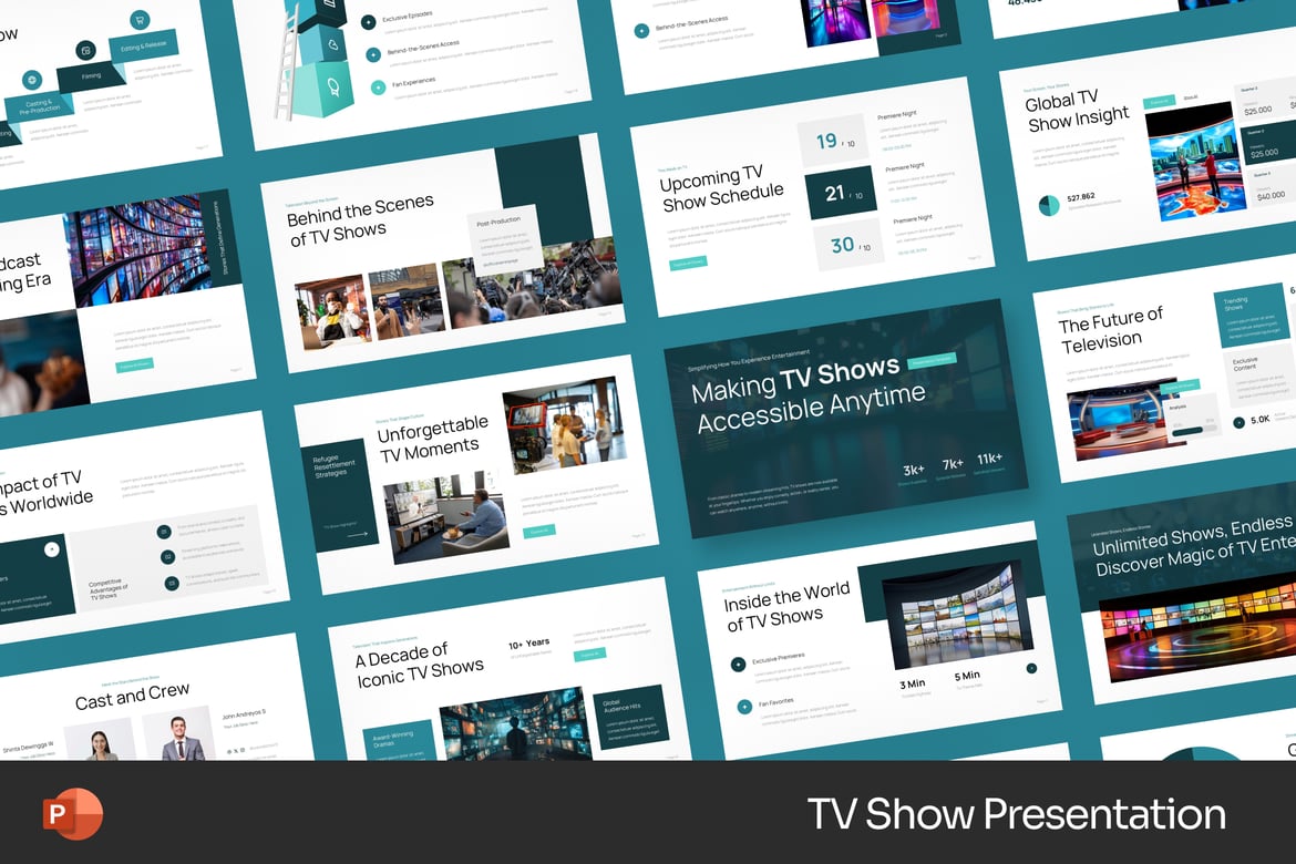 Template Presentasi PowerPoint untuk Acara TV yang Menarik