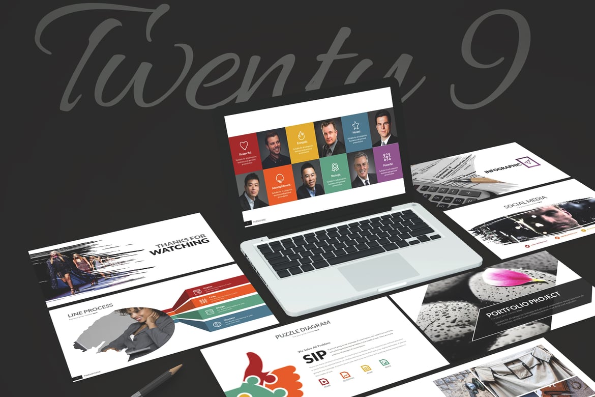 Template Presentasi Powerpoint Twenty Nine yang Kreatif dan Profesional