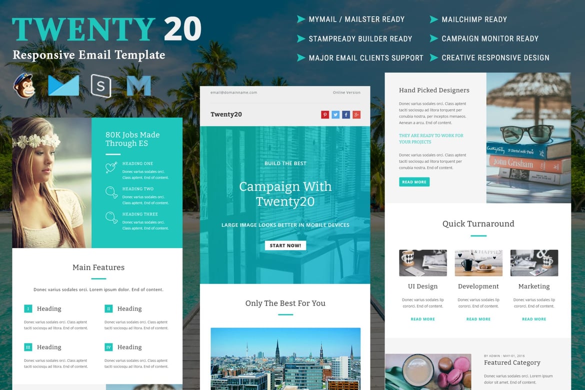 Template Email Responsif Serbaguna Twenty20 yang Menarik