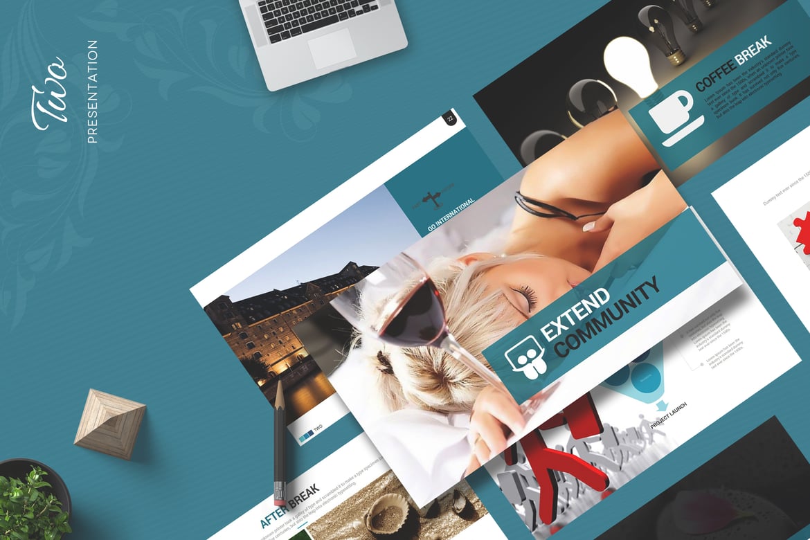Template Presentasi PowerPoint Dua - Kreatif dan Multifungsi