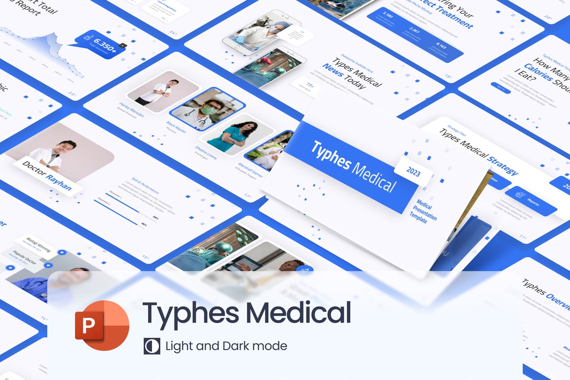 Template PowerPoint Medis Typhes yang Modern dan Elegan