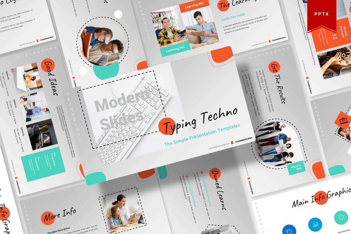 Template Presentasi Typing Techno | PPT Kreatif dan Profesional