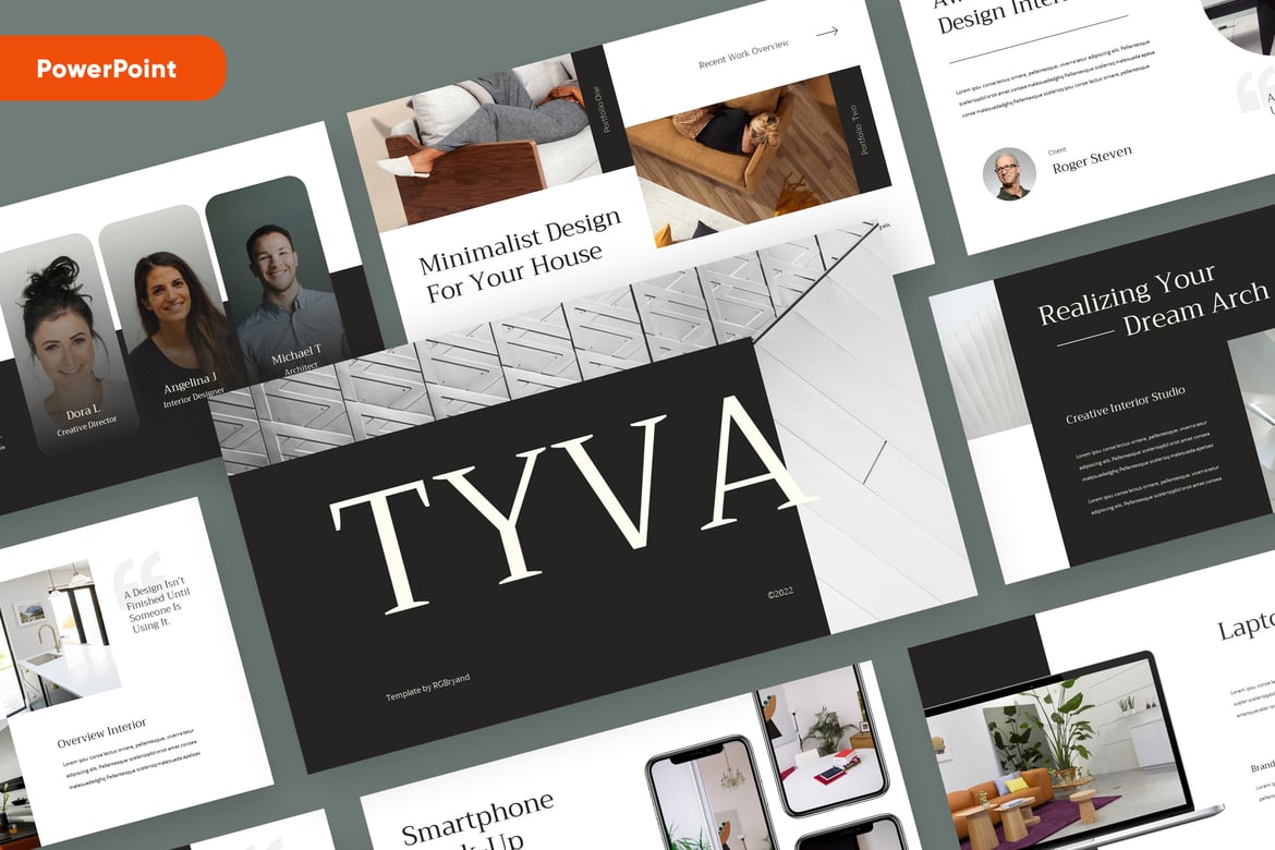TYVA - Template Powerpoint Minimalis untuk Presentasi Profesional