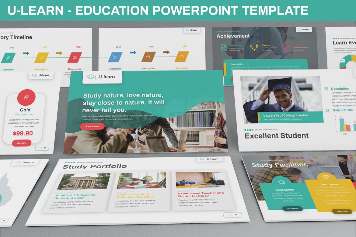 Template Powerpoint U-Learn - Solusi Presentasi Pendidikan Modern