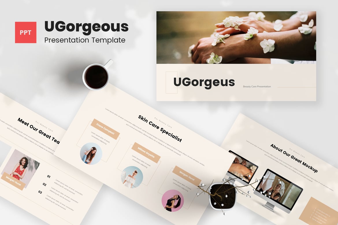 UGorgeous - Template Presentasi Perawatan Kecantikan yang Menawan