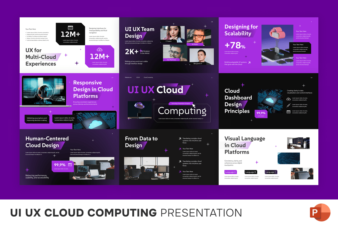 Template Presentasi UI UX Cloud Computing yang Modern dan Menarik