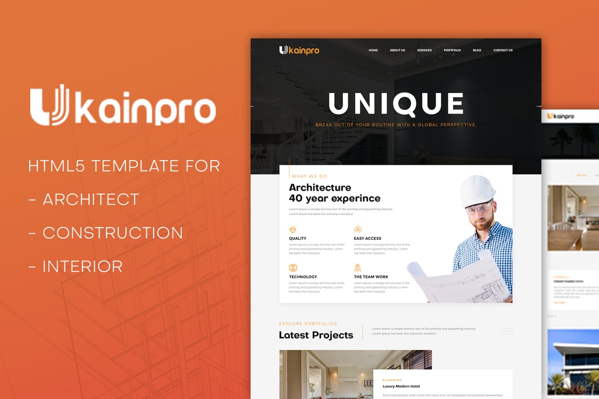 Ukainpro - Template Website Portofolio Desain Interior yang Menawan