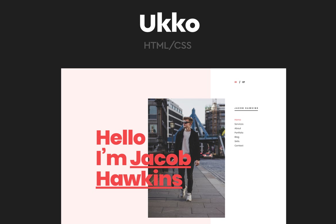 Ukko - Template Website Portofolio Pribadi yang Elegan