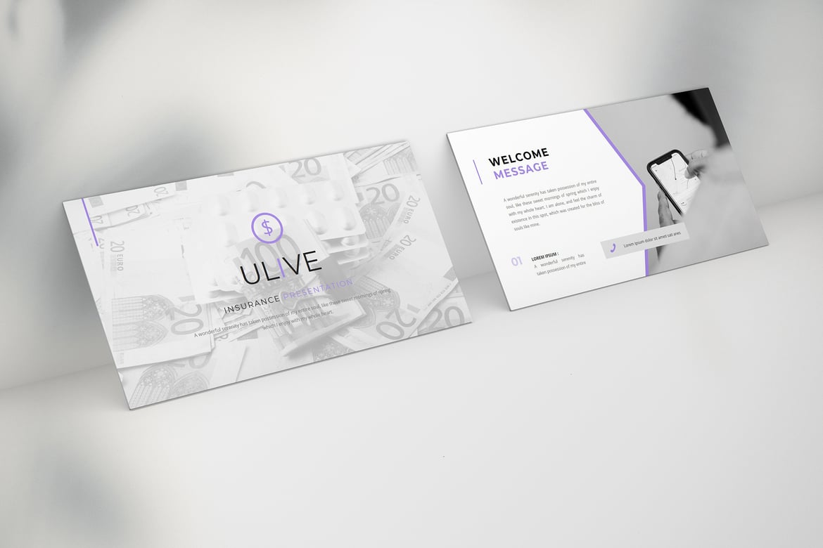 Ulive - Template Presentasi PowerPoint Asuransi yang Menarik