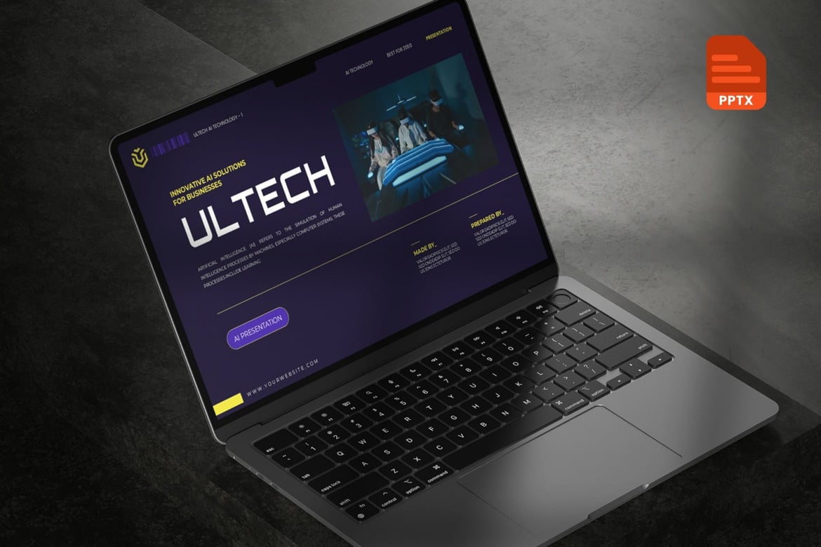Template Presentasi PowerPoint AI Ultech - Solusi Kreatif untuk Bisnis Anda