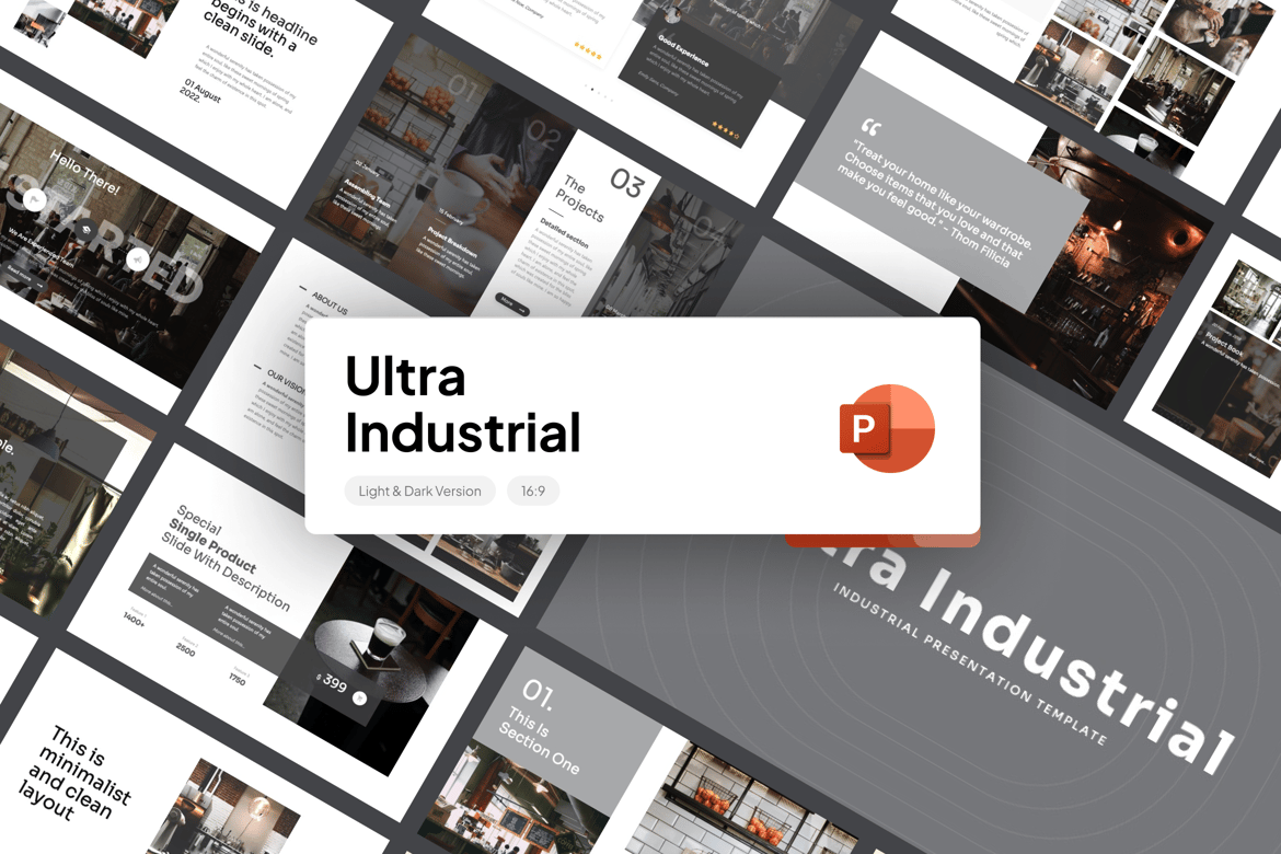 Template Presentasi Ultra Industrial yang Menawan