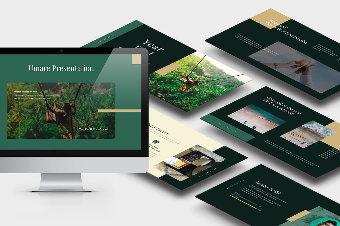 Template Presentasi PowerPoint Promo Liburan Akhir Tahun Umare
