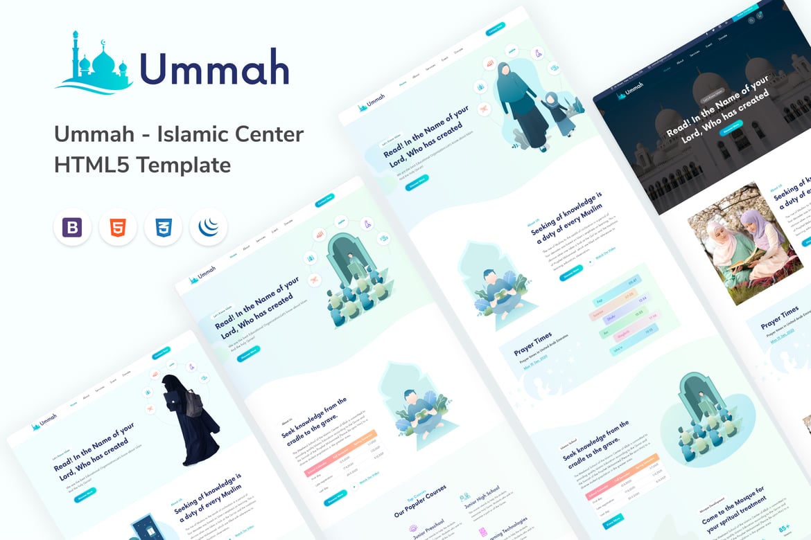 Template Website Pusat Islam Ummah - Solusi untuk Organisasi Nonprofit