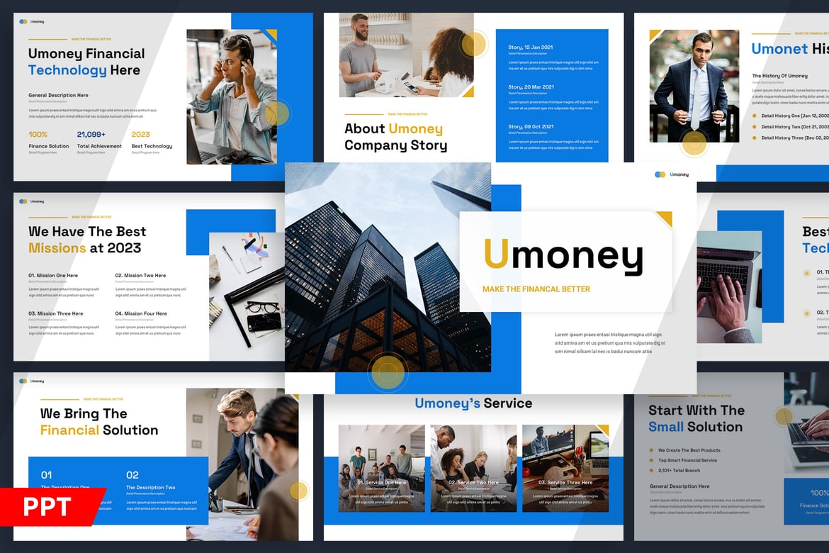Template PowerPoint Umoney - Solusi Presentasi Keuangan yang Elegan