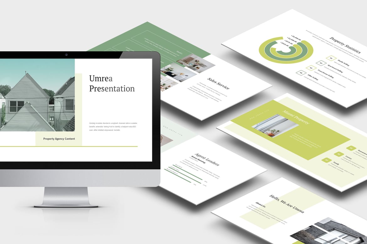 Template Presentasi PowerPoint Umrea untuk Bisnis Interior yang Menarik